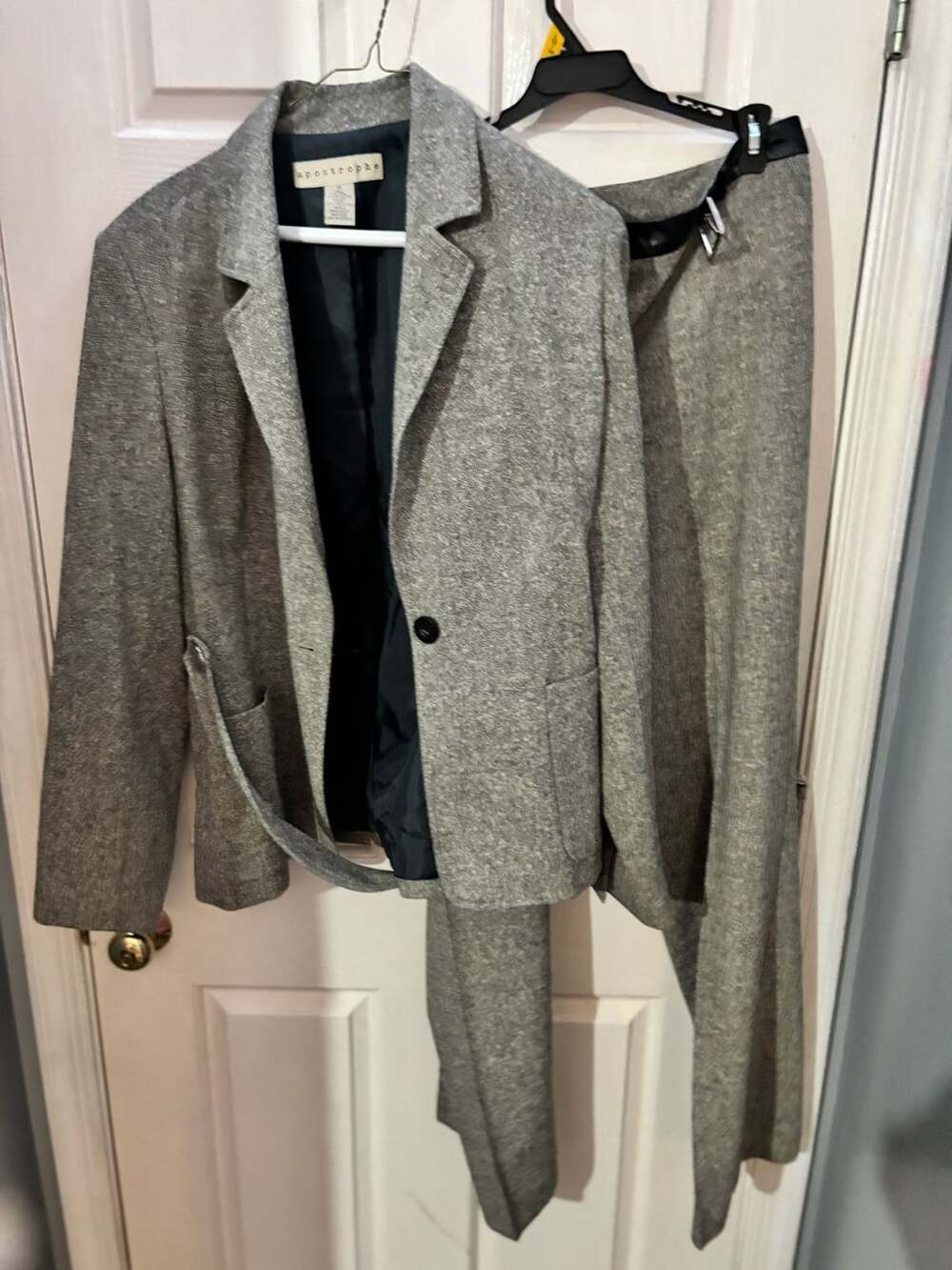 Apostrophe Blazer Size 14 Gray Wool Blend Notch Lapel Jacket